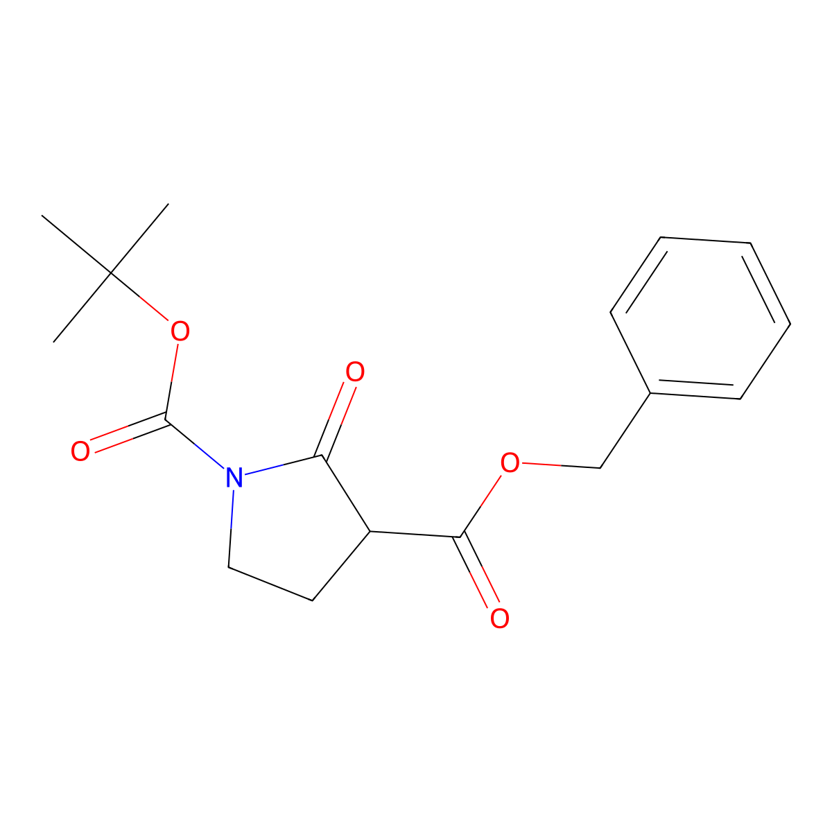 3-Benzyl 1-(tert-butyl) 2-oxopyrrolidine-1,3-dicarboxylate molecular structure, CAS 193264-88-9