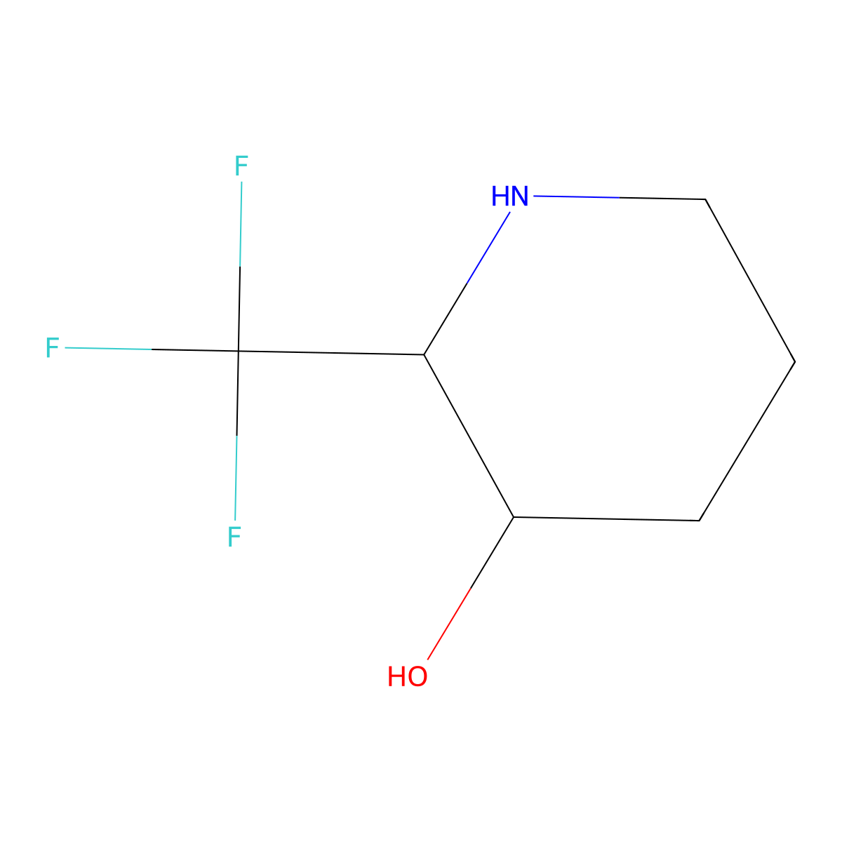 (2S,3R)-2-(trifluoromethyl)piperidin-3-ol molecular structure, CAS 1932643-64-5
