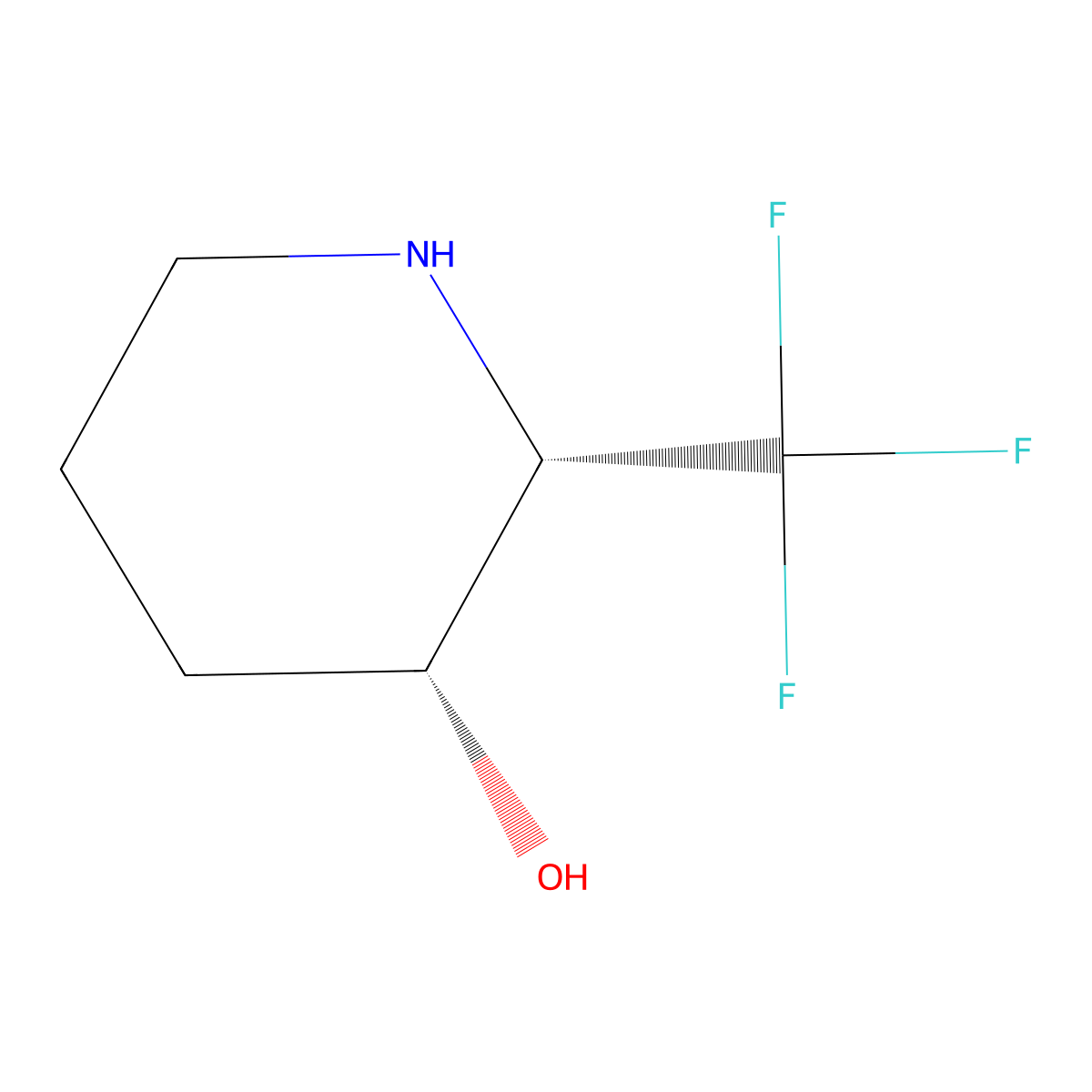 (2S,3R)-2-(trifluoromethyl)piperidin-3-ol molecular structure, CAS 1932643-64-5