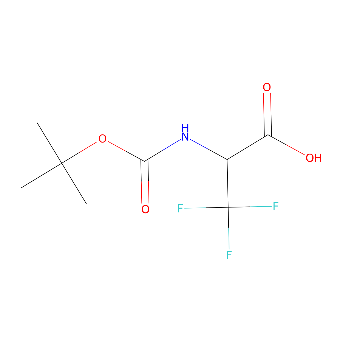 (2S)-2-{[(tert-butoxy)carbonyl]amino}-3,3,3-trifluoropropanoic acid molecular structure, CAS 1932644-89-7