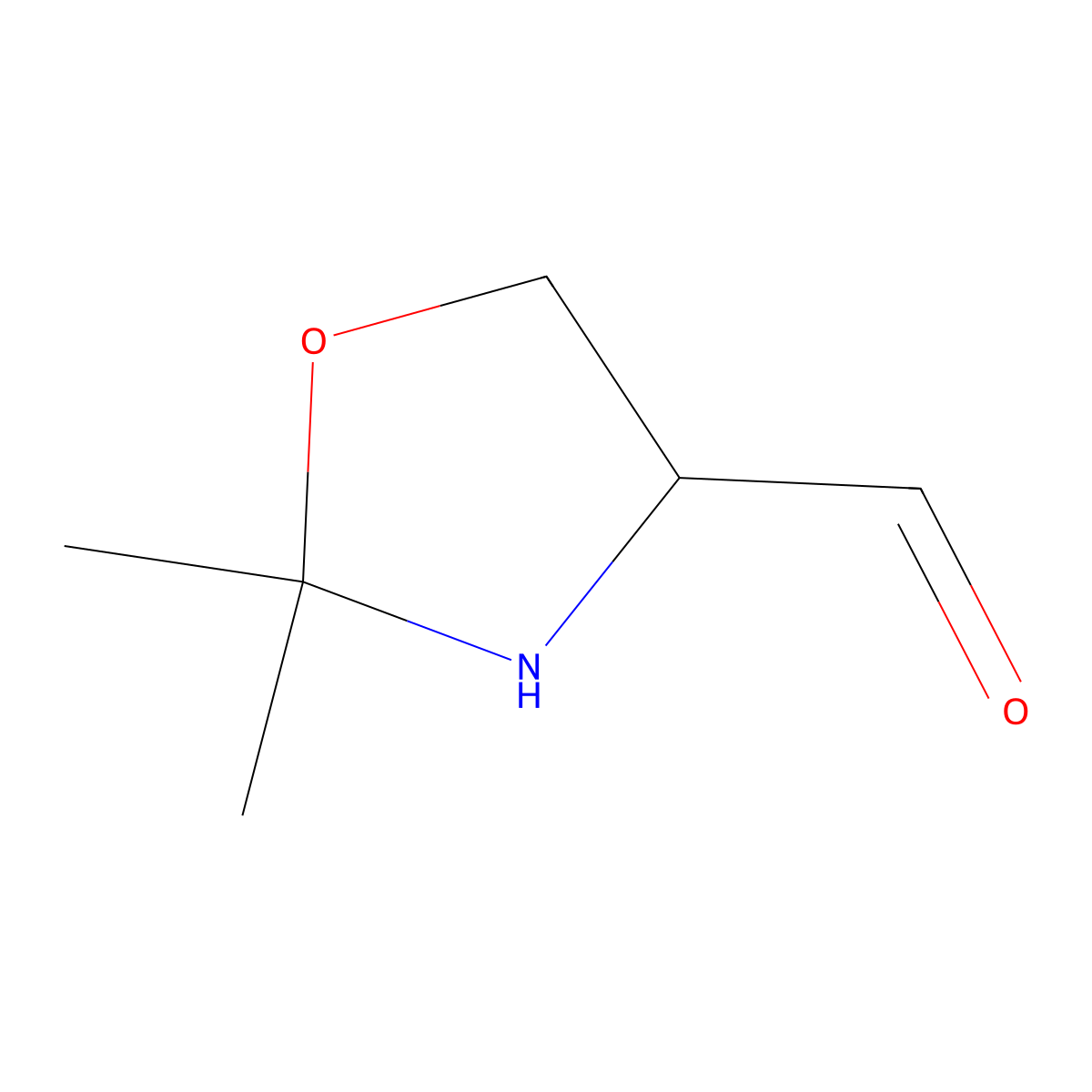 (4R)-2,2-dimethyl-1,3-oxazolidine-4-carbaldehyde molecular structure, CAS 1932646-32-6