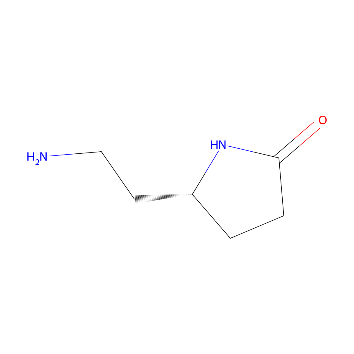 (5R)-5-(2-aminoethyl)pyrrolidin-2-one molecular structure, CAS 1932647-12-5