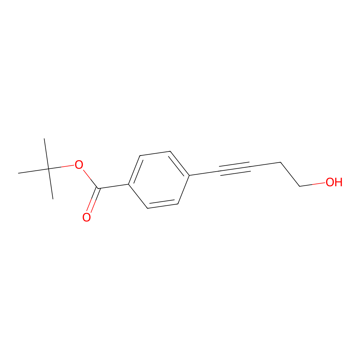 tert-Butyl 4-(4-hydroxybut-1-yn-1-yl)benzoate molecular structure, CAS 193265-42-8