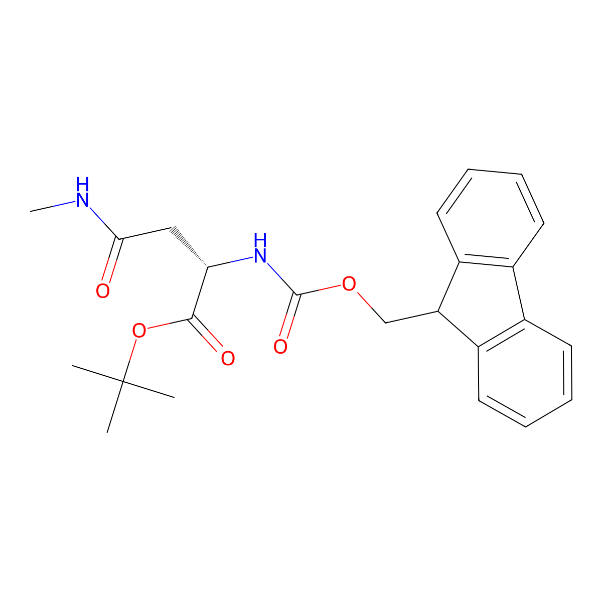 tert-Butyl N2-(((9H-fluoren-9-yl)methoxy)carbonyl)-N4-methyl-L-asparaginate , Fmoc-L-Asn(N-Me)-OtBu molecular structure, CAS 1932666-40-4