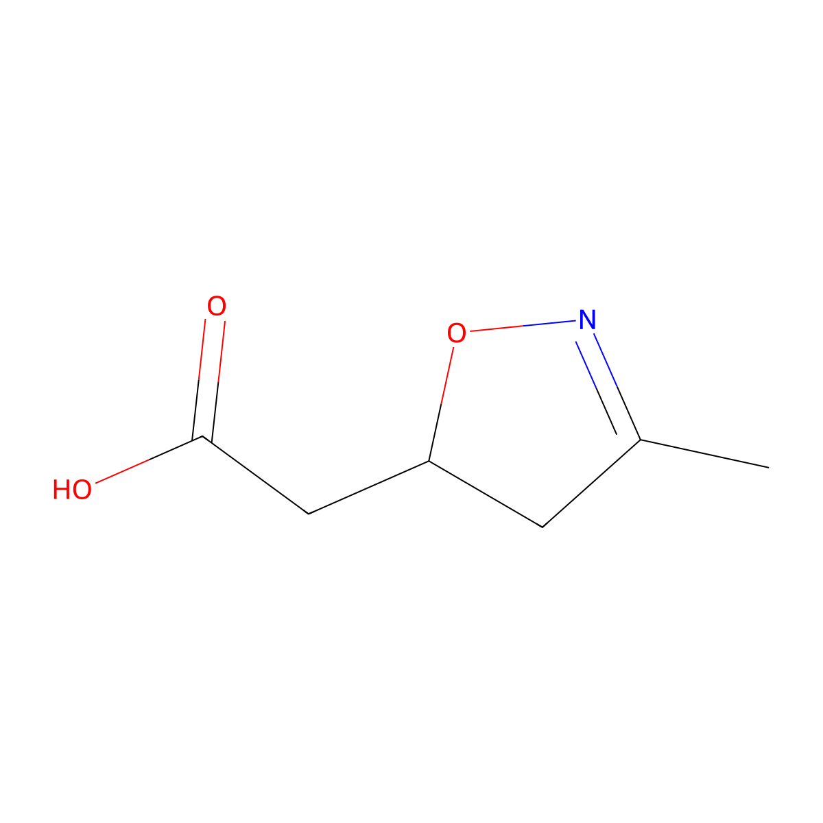 2-(3-methyl-4,5-dihydro-1,2-oxazol-5-yl)acetic Acid molecular structure, CAS 193267-47-9