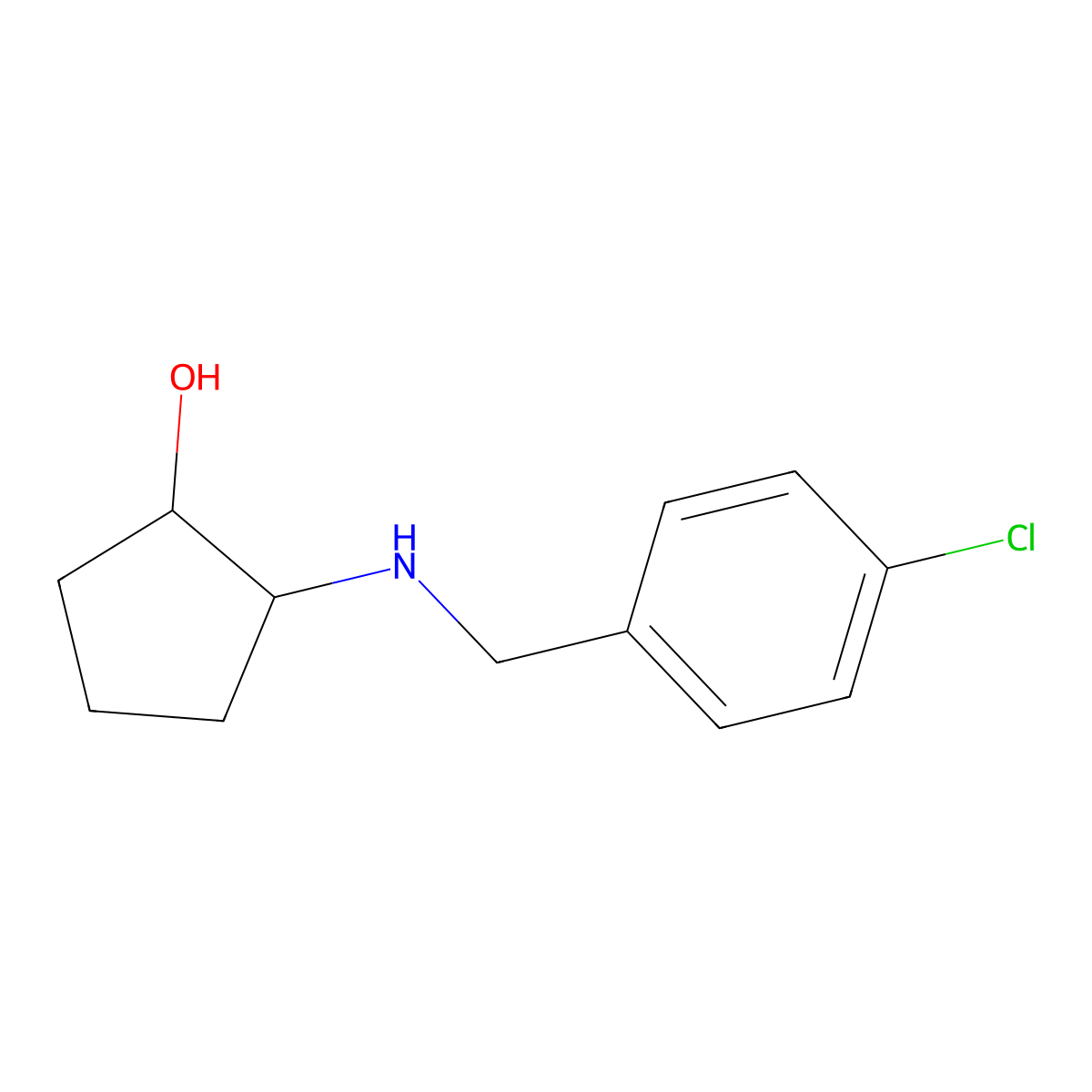 (1R,2R)-2-{[(4-chlorophenyl)methyl]amino}cyclopentan-1-ol molecular structure, CAS 1932675-07-4