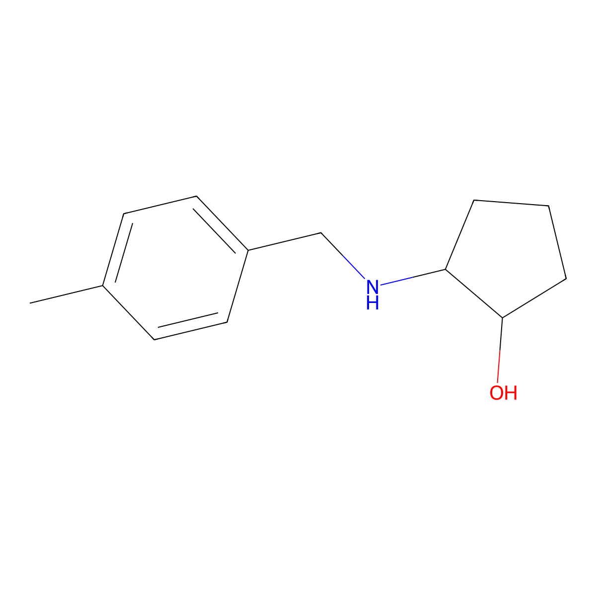 (1R,2R)-2-{[(4-methylphenyl)methyl]amino}cyclopentan-1-ol molecular structure, CAS 1932675-13-2
