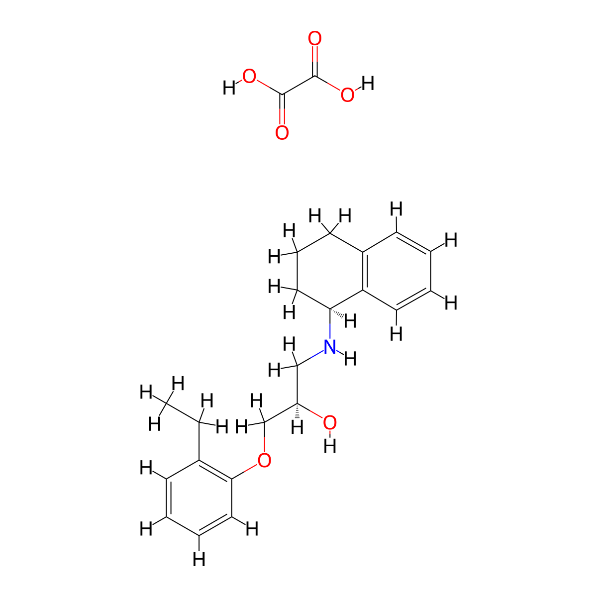 (R)-1-(2-Ethylphenoxy)-3-(((S)-1,2,3,4-tetrahydronaphthalen-1-yl)amino)propan-2-ol oxalate molecular structure, CAS 1932675-95-0