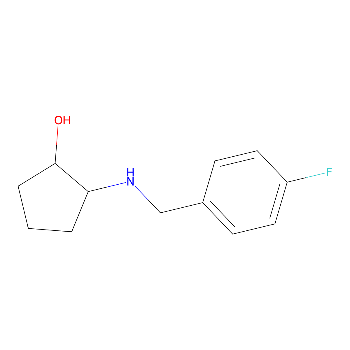 (1R,2R)-2-{[(4-fluorophenyl)methyl]amino}cyclopentan-1-ol molecular structure, CAS 1932682-18-2