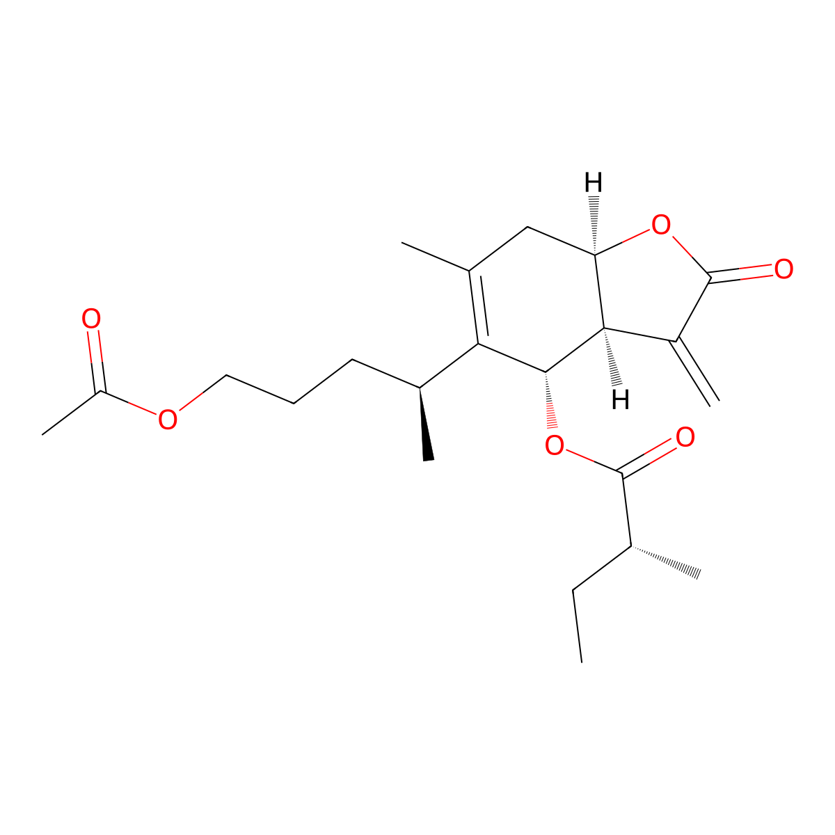 1-O-Acetyl-6alpha-O-(2-methylbutyryl)britannilactone molecular structure, CAS 1932687-71-2
