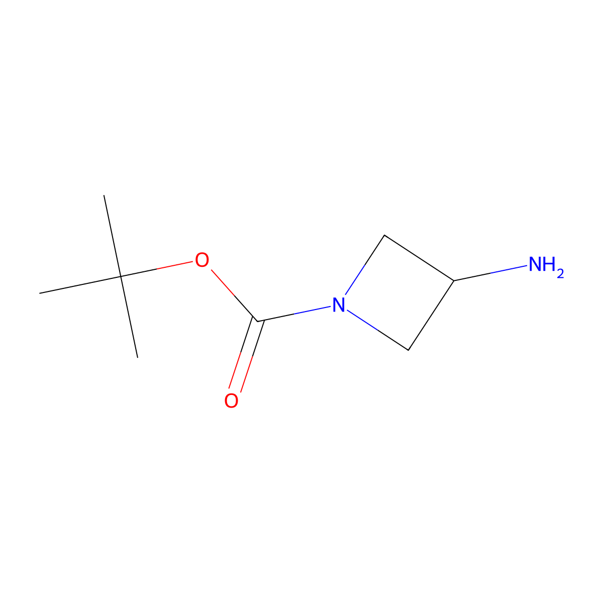 Tert-butyl 3-aminoazetidine-1-carboxylate molecular structure, CAS 193269-78-2