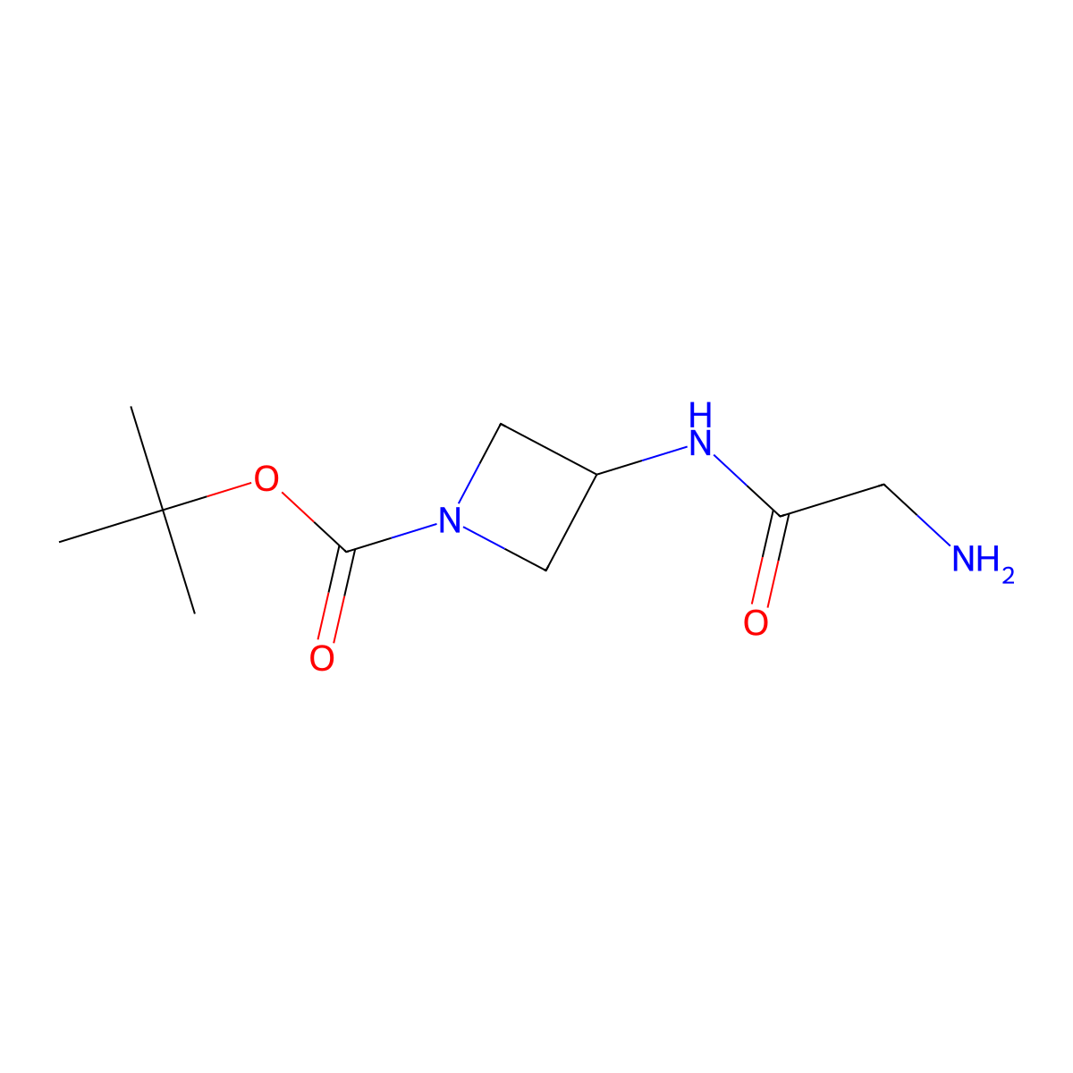 Tert-butyl 3-(2-aminoacetamido)azetidine-1-carboxylate molecular structure, CAS 193269-83-9