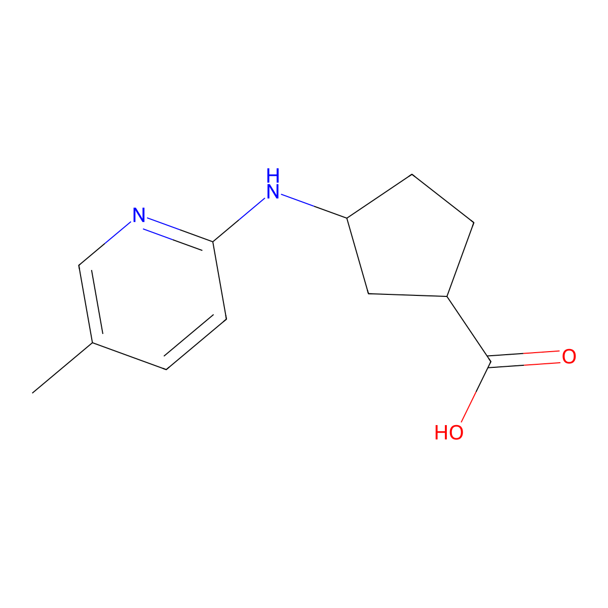 (1S,3R)-3-[(5-Methylpyridin-2-yl)amino]cyclopentane-1-carboxylic acid molecular structure, CAS 1932708-73-0