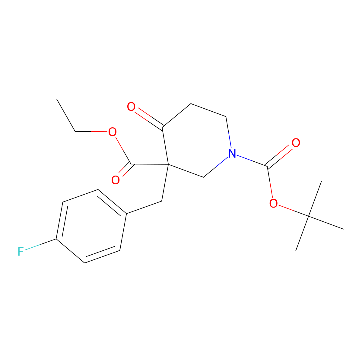 Ethyl N-Boc-3-(4'-fluorobenzyl)-4-Oxopiperidine-3-carboxylate molecular structure, CAS 193273-89-1