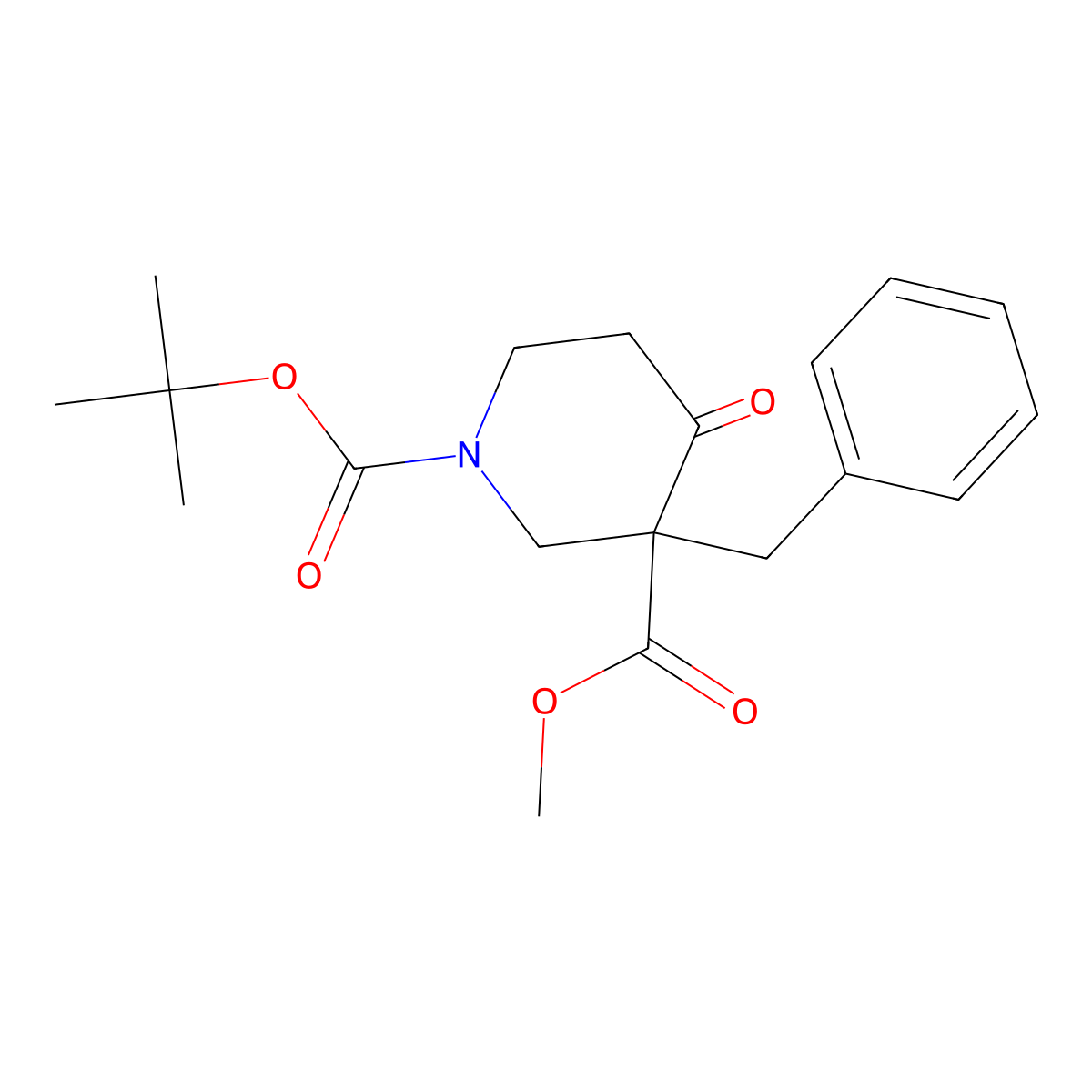 1-Tert-butyl 3-methyl 3-benzyl-4-oxopiperidine-1,3-dicarboxylate molecular structure, CAS 193274-00-9