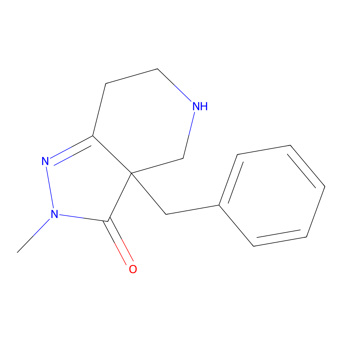 3A-benzyl-2-methyl-4,5,6,7-tetrahydro-2H-pyrazolo[4,3-c]pyridin-3(3aH)-one molecular structure, CAS 193274-04-3