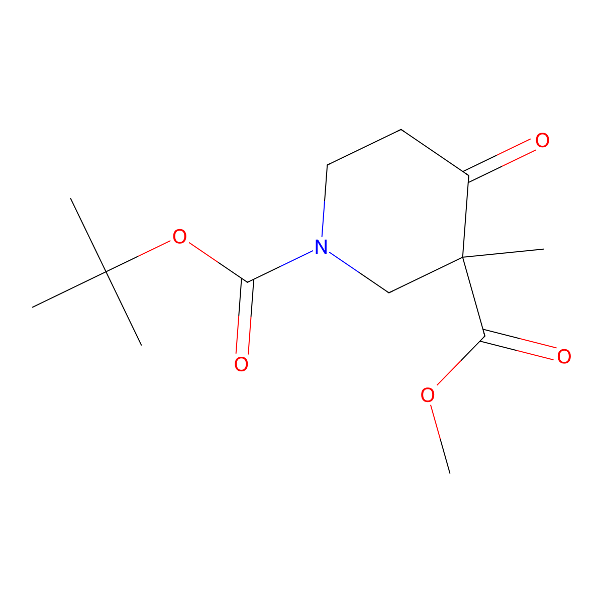 Methyl 1-Boc-3-methyl-4-oxo-piperidine-3-carboxylate molecular structure, CAS 193274-53-2