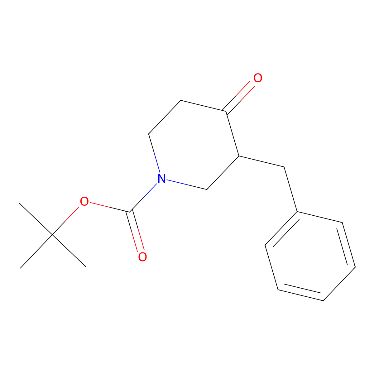 tert-Butyl 3-benzyl-4-oxopiperidine-1-carboxylate molecular structure, CAS 193274-82-7