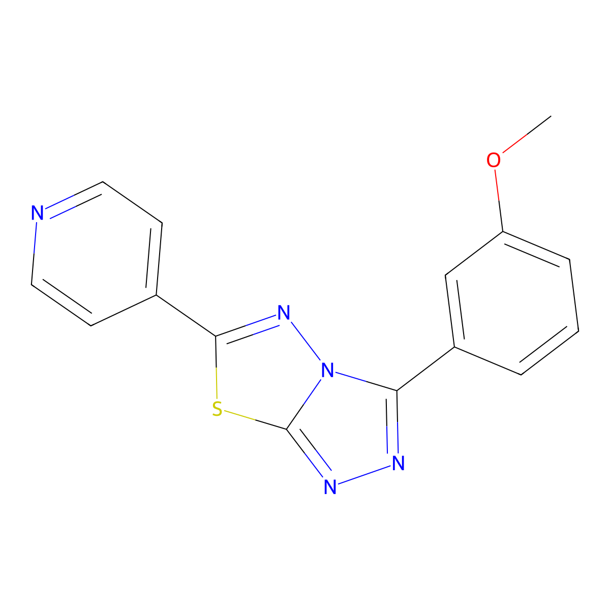 Methyl 3-[6-(4-pyridinyl)[1,2,4]triazolo[3,4-b][1,3,4]thiadiazol-3-yl]phenyl ether molecular structure, CAS 193275-19-3