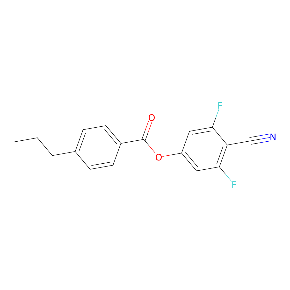 4-Cyano-3,5-difluorophenyl 4-propylbenzoate molecular structure, CAS 193275-43-3