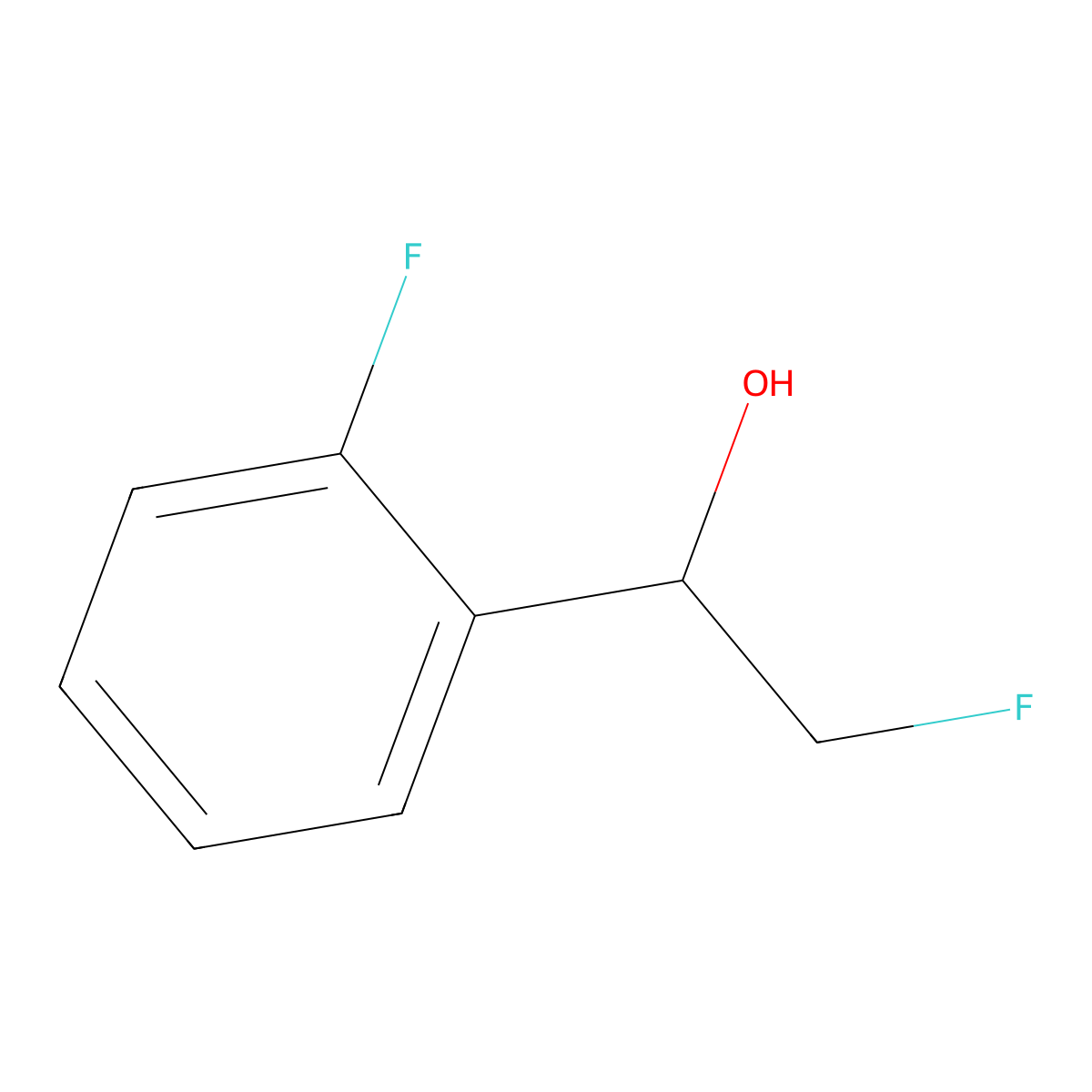 (1R)-2-fluoro-1-(2-fluorophenyl)ethan-1-ol molecular structure, CAS 1932767-09-3