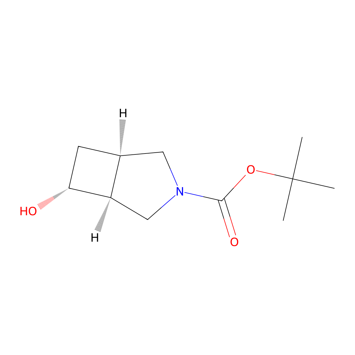 Tert-butyl (1R,5S,6R)-6-hydroxy-3-azabicyclo[3.2.0]heptane-3-carboxylate molecular structure, CAS 1932768-65-4