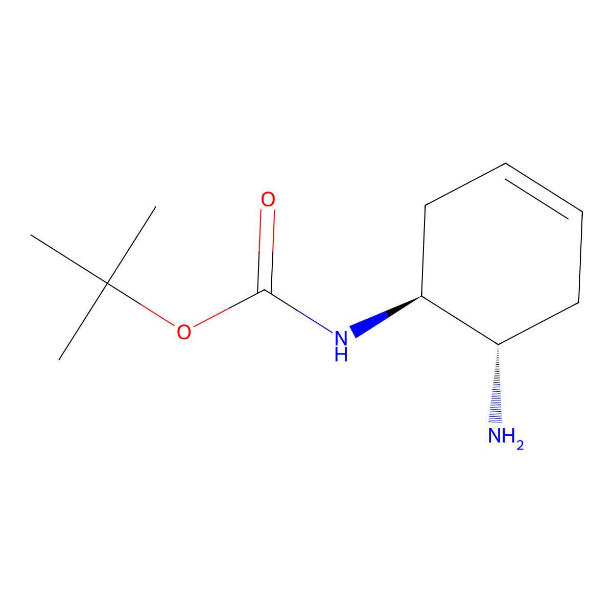 (1S,6S)-(6-Amino-cyclohex-3-enyl)-carbamic acid tert-butyl ester molecular structure, CAS 1932769-89-5
