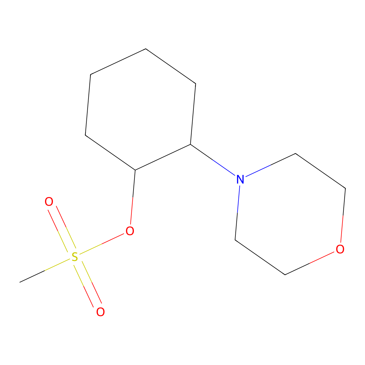 (1R,2R)-2-Morpholinocyclohexyl methanesulfonate molecular structure, CAS 1932783-68-0