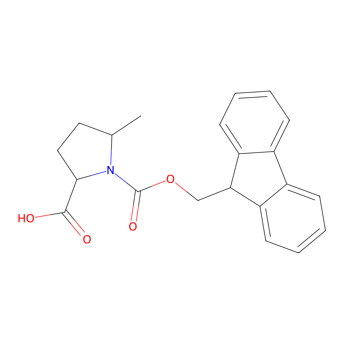 (2S,5S)-Fmoc-5-methylpyrrolidine-2-carboxylic acid molecular structure, CAS 1932784-54-7