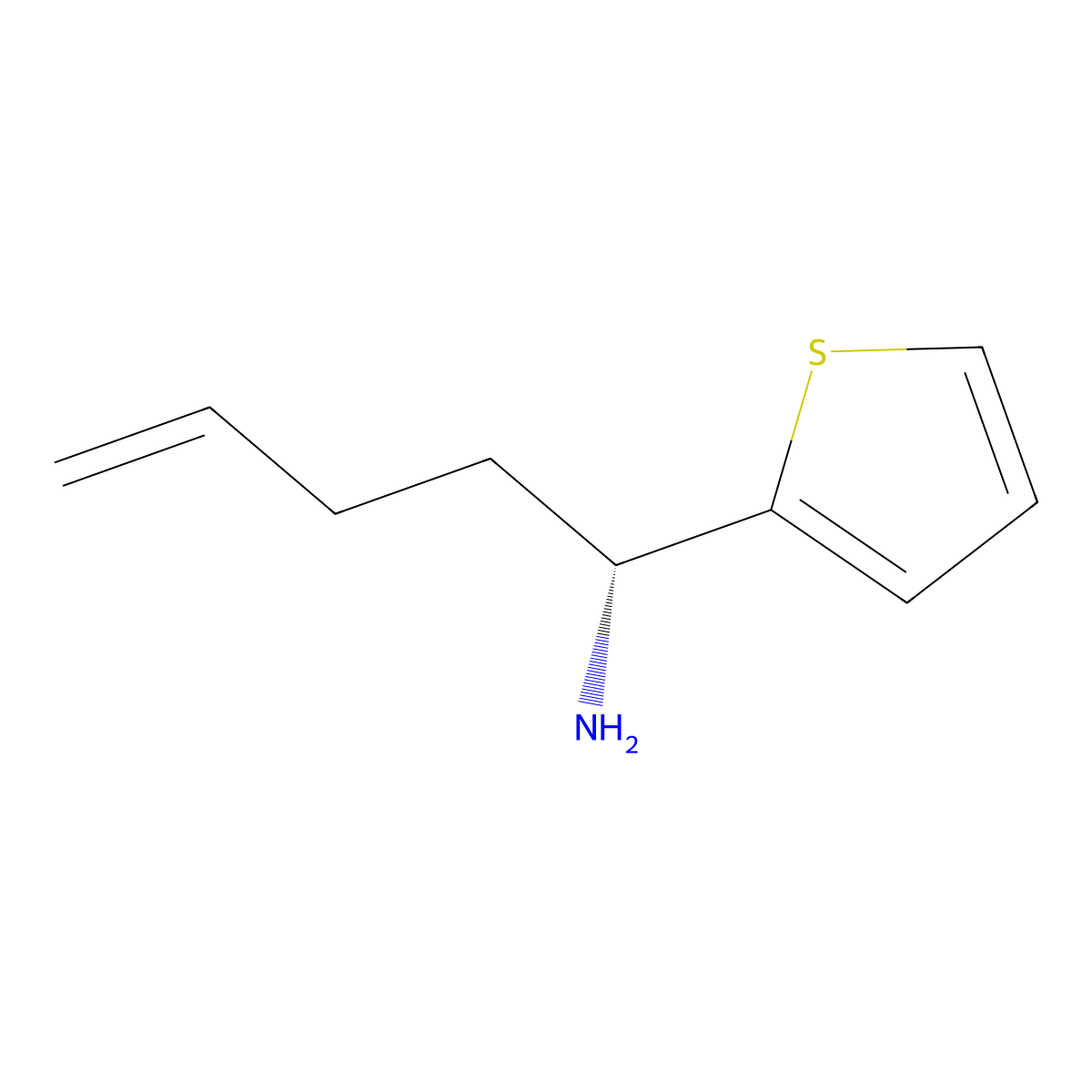 (1R)-1-(thiophen-2-yl)pent-4-en-1-amine molecular structure, CAS 1932787-45-5