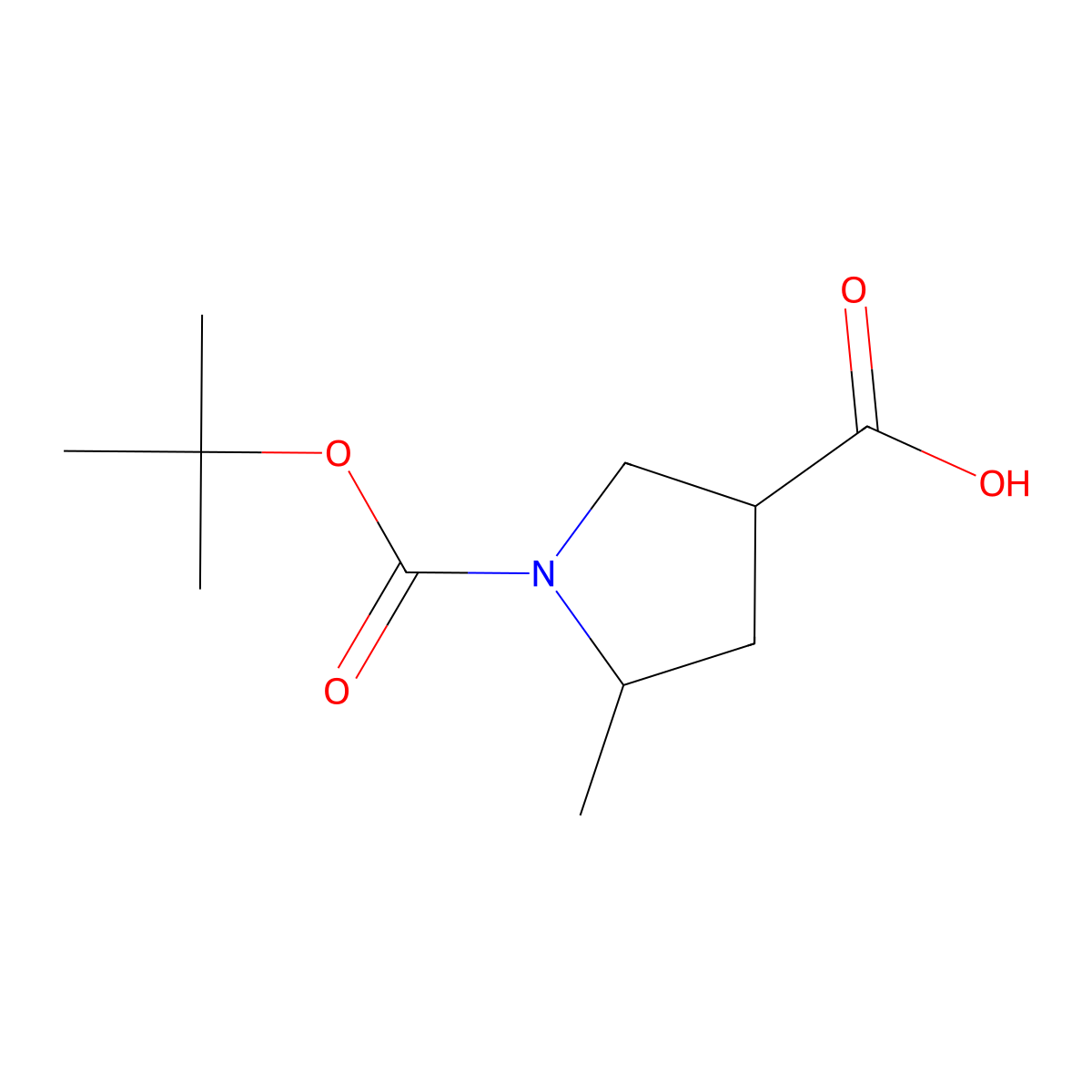 (3S,5R)-1-[(tert-butoxy)carbonyl]-5-methylpyrrolidine-3-carboxylic acid molecular structure, CAS 1932787-71-7