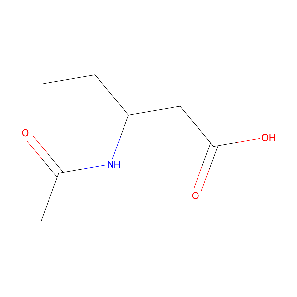 (3R)-3-acetamidopentanoic acid molecular structure, CAS 1932788-20-9