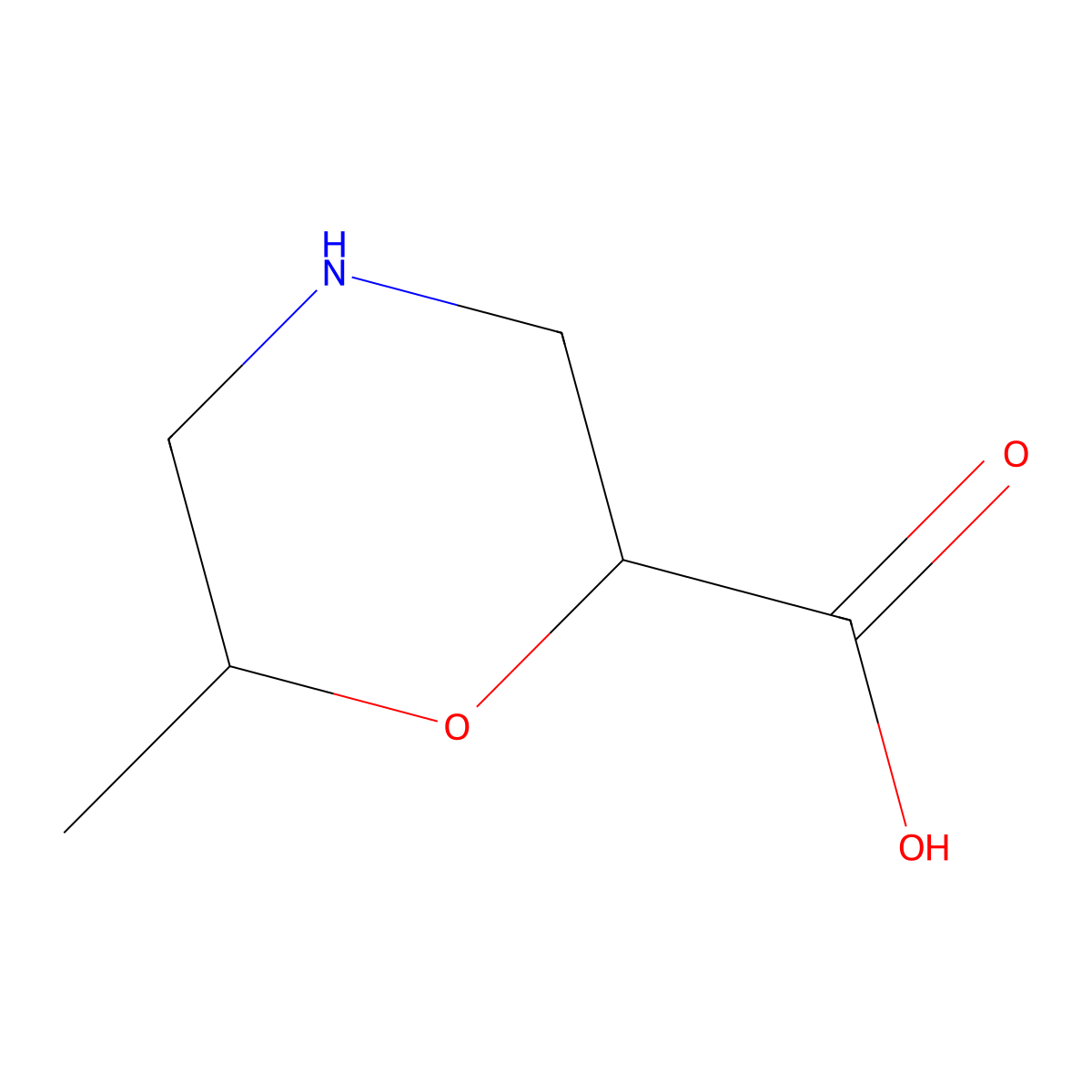 (2R,6R)-6-Methylmorpholine-2-carboxylic acid molecular structure, CAS 1932788-87-8