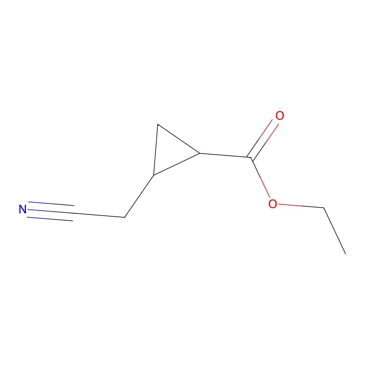 Ethyl (1R,2R)-2-(cyanomethyl)cyclopropane-1-carboxylate molecular structure, CAS 1932788-93-6
