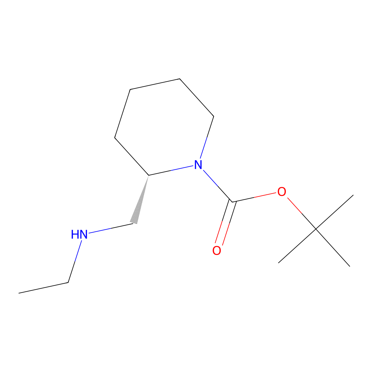 tert-Butyl (S)-2-((ethylamino)methyl)piperidine-1-carboxylate molecular structure, CAS 1932789-57-5