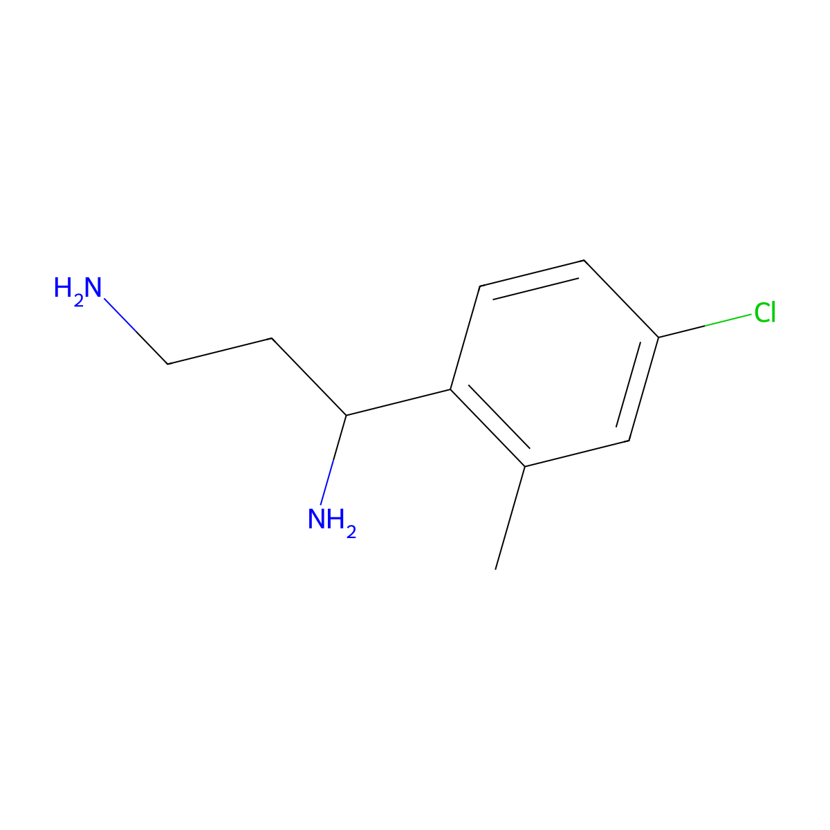 (1R)-1-(4-Chloro-2-methylphenyl)propane-1,3-diamine molecular structure, CAS 1932790-01-6