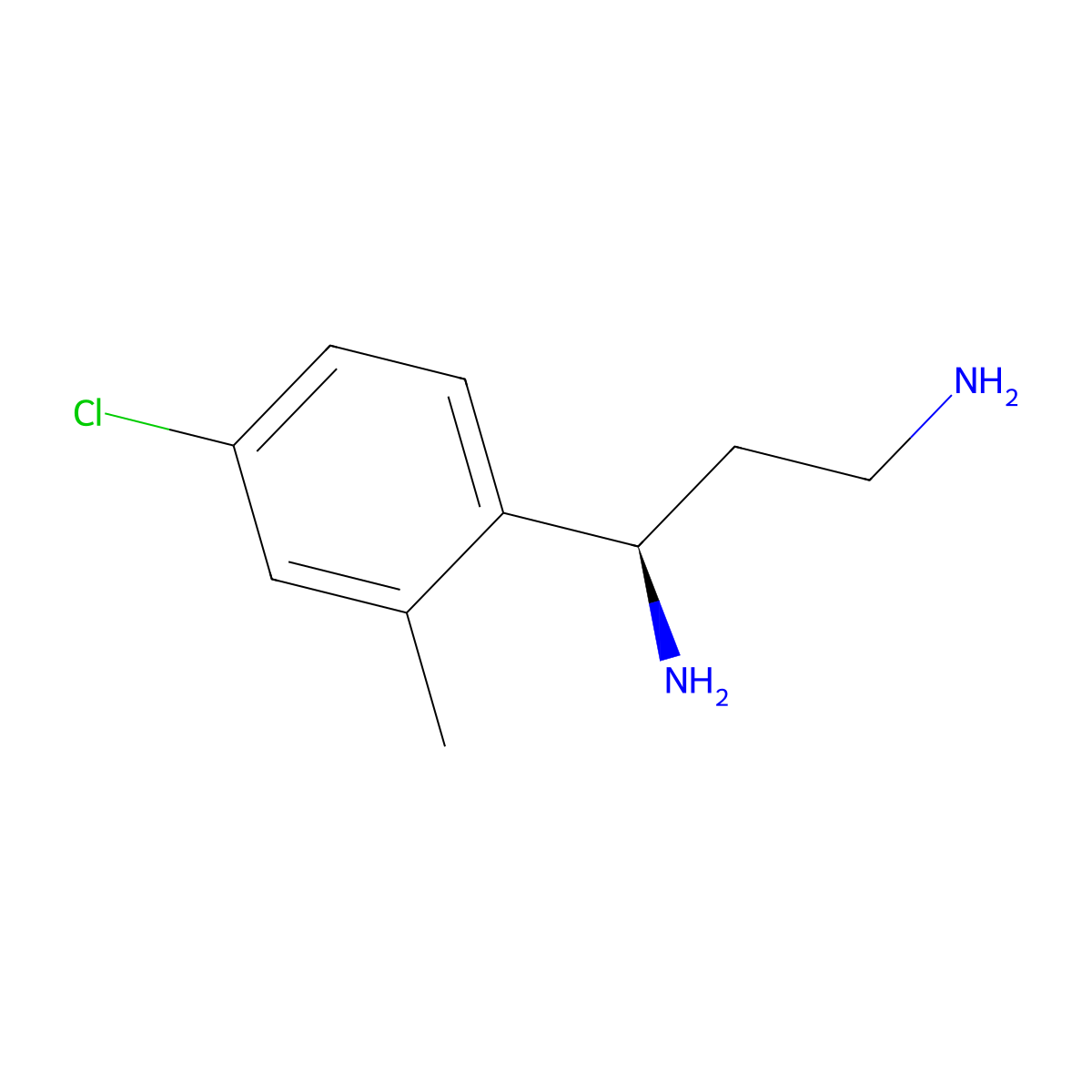 (1R)-1-(4-Chloro-2-methylphenyl)propane-1,3-diamine molecular structure, CAS 1932790-01-6