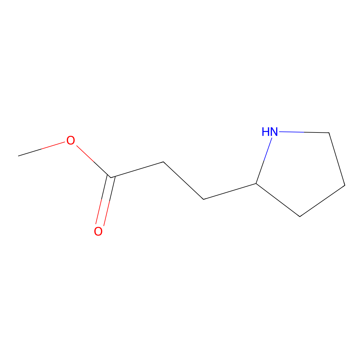 Methyl 3-[(2r)-pyrrolidin-2-yl]propanoate molecular structure, CAS 1932797-24-4