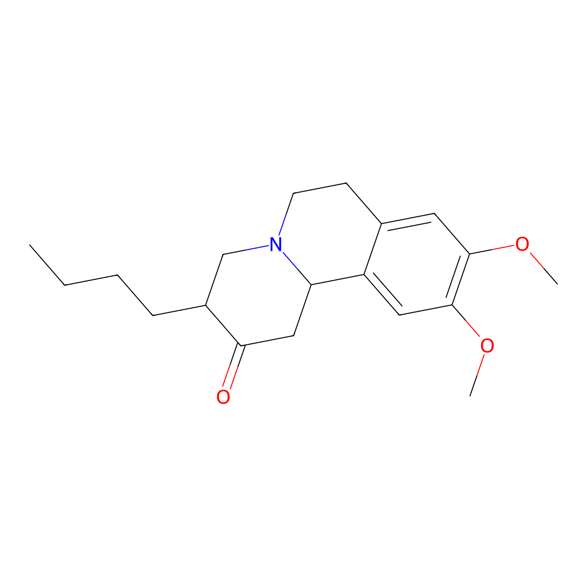 3-Butyl-9,10-dimethoxy-1,3,4,6,7,11b-hexahydrobenzo[a]quinolizin-2-one molecular structure, CAS 19328-35-9