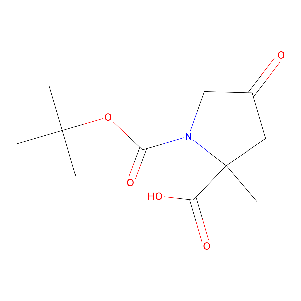 (2S)-2-methyl-1-[(2-methylpropan-2-yl)oxycarbonyl]-4-oxopyrrolidine-2-carboxylic acid molecular structure, CAS 1932801-94-9