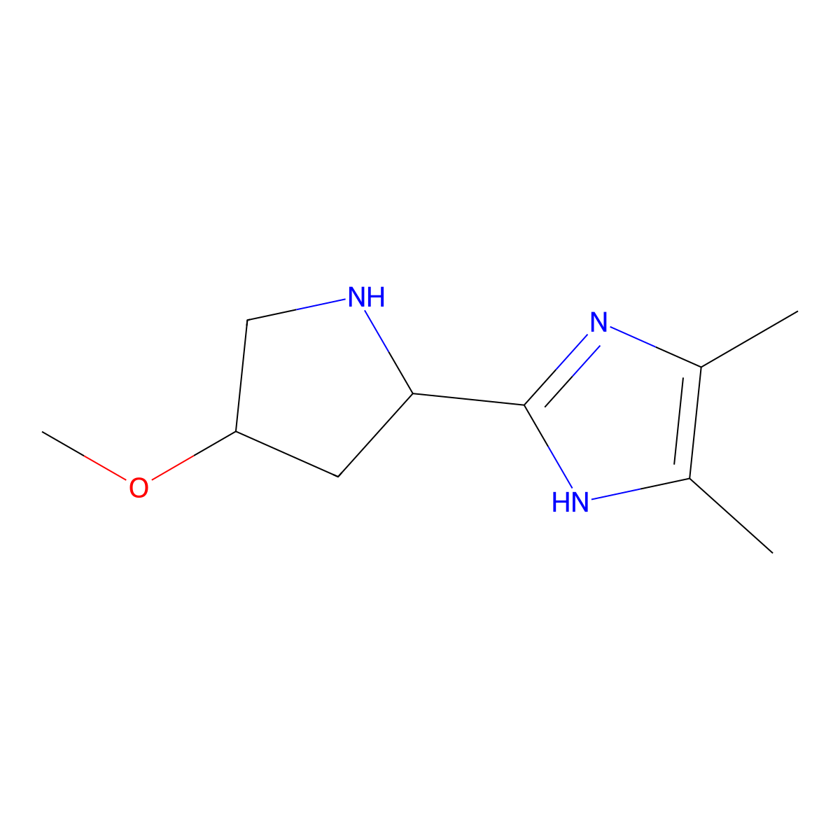 2-[(2S,4R)-4-Methoxypyrrolidin-2-yl]-4,5-dimethyl-1H-imidazole molecular structure, CAS 1932804-42-6