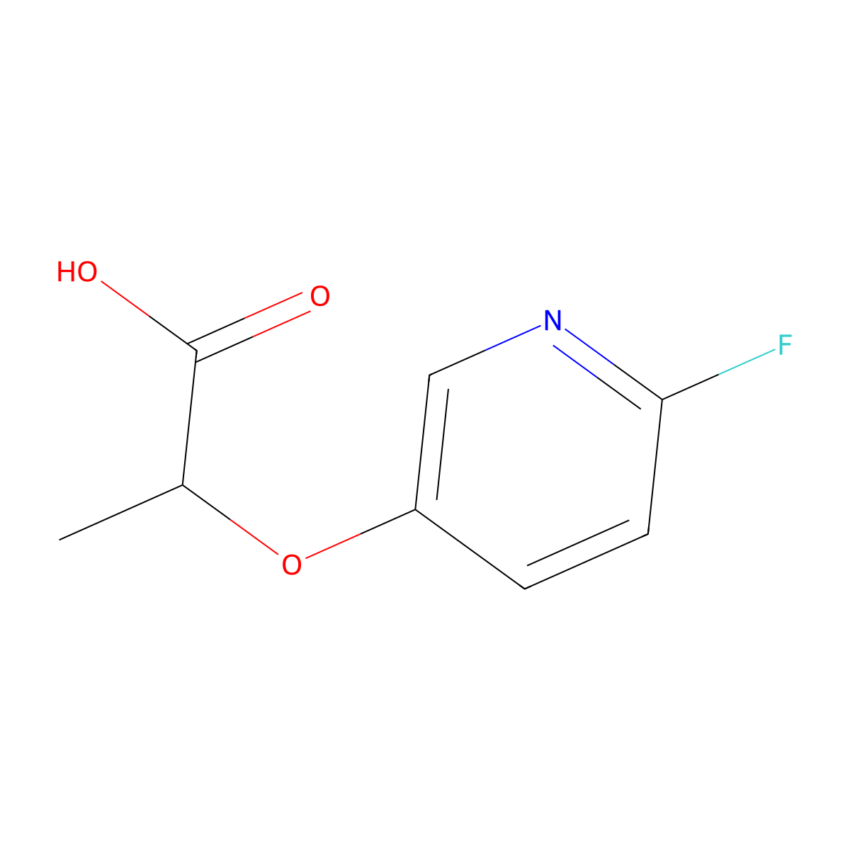 (2s)-2-[(6-Fluoropyridin-3-yl)oxy]propanoic acid molecular structure, CAS 1932805-86-1