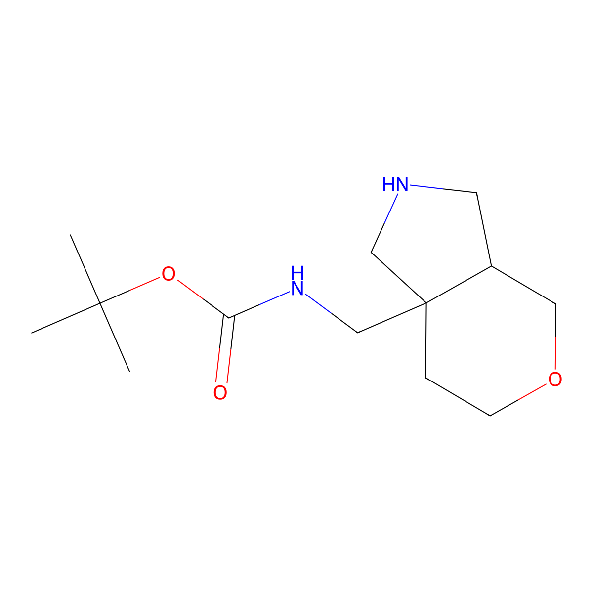 rac-tert-butylN-{[(3aR,7aR)-octahydropyrano[3,4-c]pyrrol-7a-yl]methyl}carbamate molecular structure, CAS 1932814-26-0