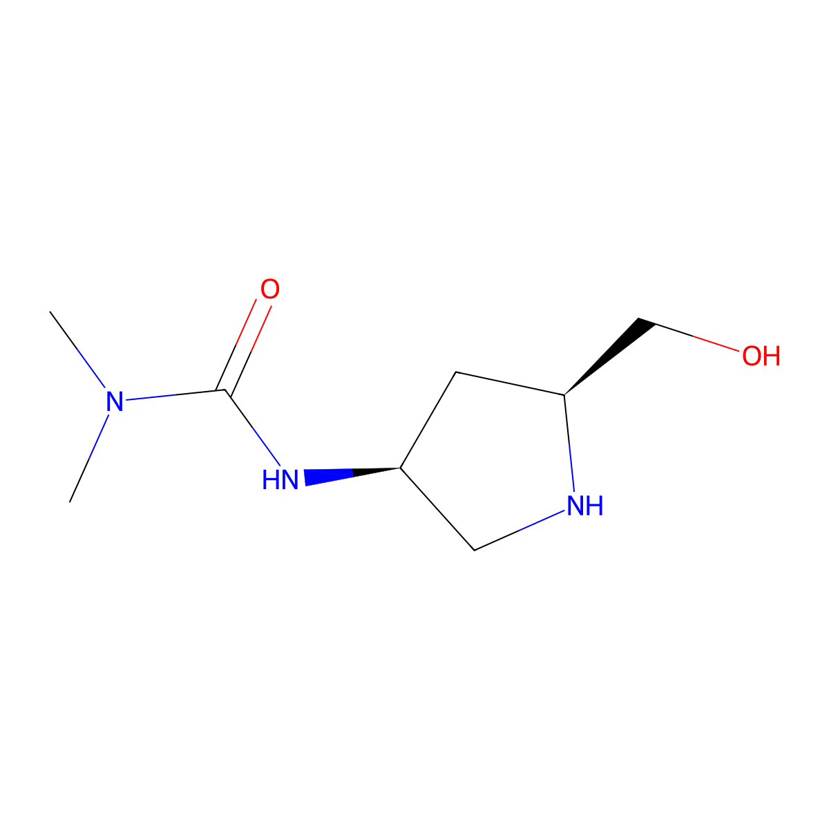 1-[5-(Hydroxymethyl)pyrrolidin-3-YL]-3,3-dimethylurea molecular structure, CAS 1932817-39-4