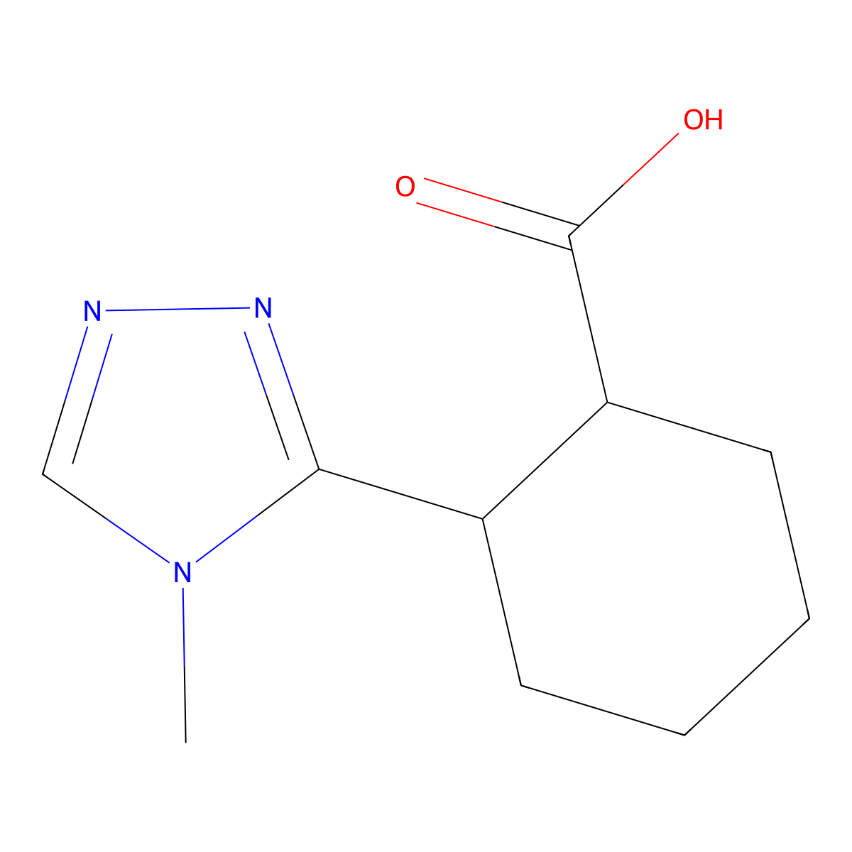 rac-(1R,2S)-2-(4-methyl-4H-1,2,4-triazol-3-yl)cyclohexane-1-carboxylicacid,cis molecular structure, CAS 1932821-84-5