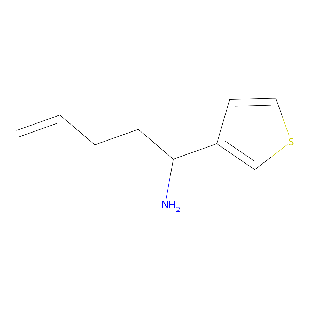 (1R)-1-(thiophen-3-yl)pent-4-en-1-amine molecular structure, CAS 1932822-22-4