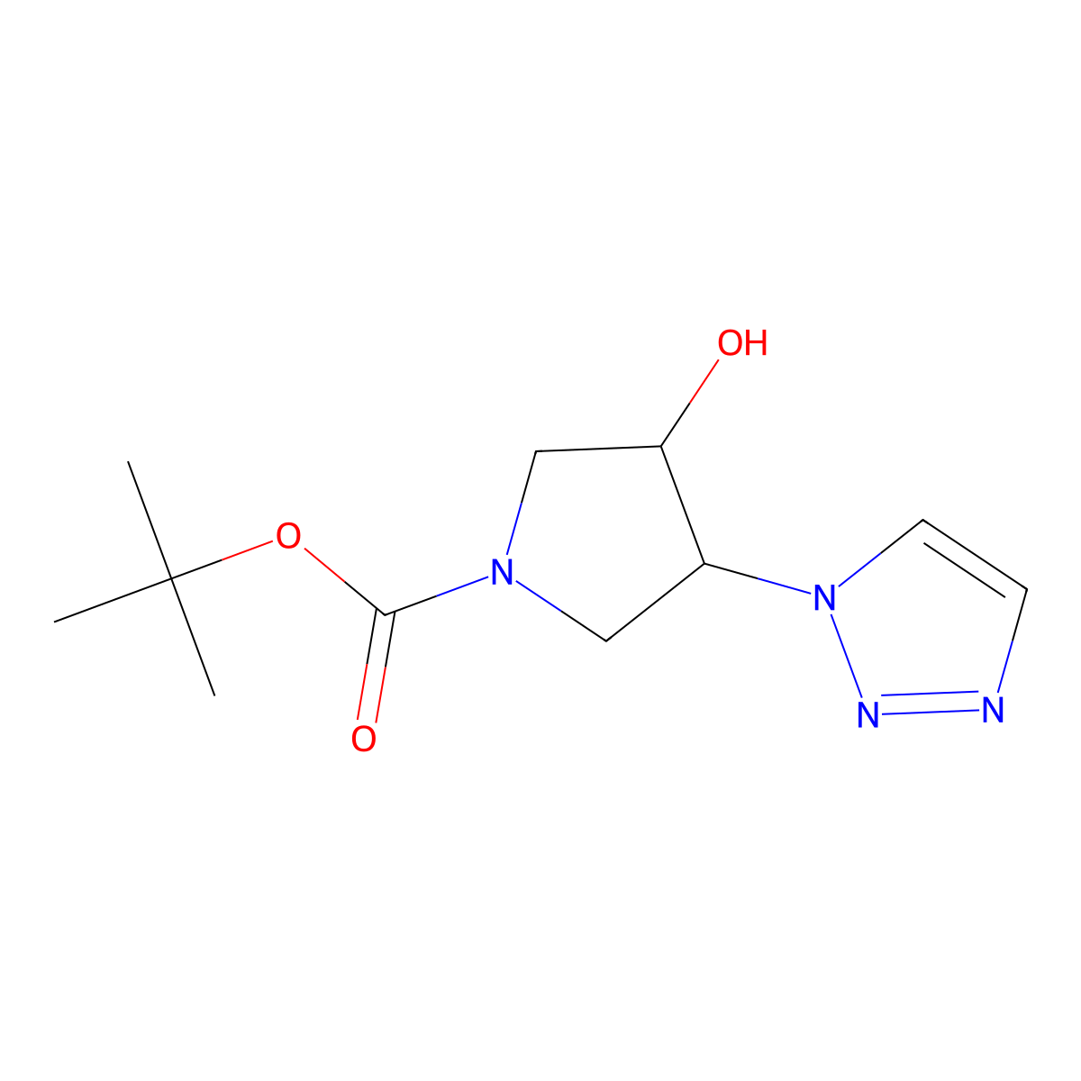 Rac-tert-butyl (3r,4r)-3-hydroxy-4-(1h-1,2,3-triazol-1-yl)pyrrolidine-1-carboxylate molecular structure, CAS 1932822-41-7