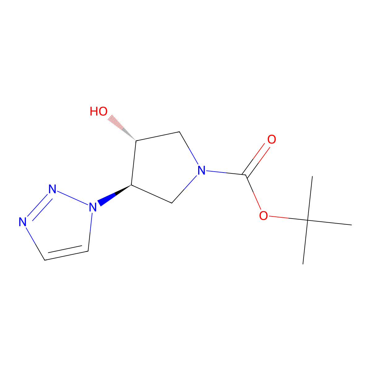 Rac-tert-butyl (3r,4r)-3-hydroxy-4-(1h-1,2,3-triazol-1-yl)pyrrolidine-1-carboxylate molecular structure, CAS 1932822-41-7