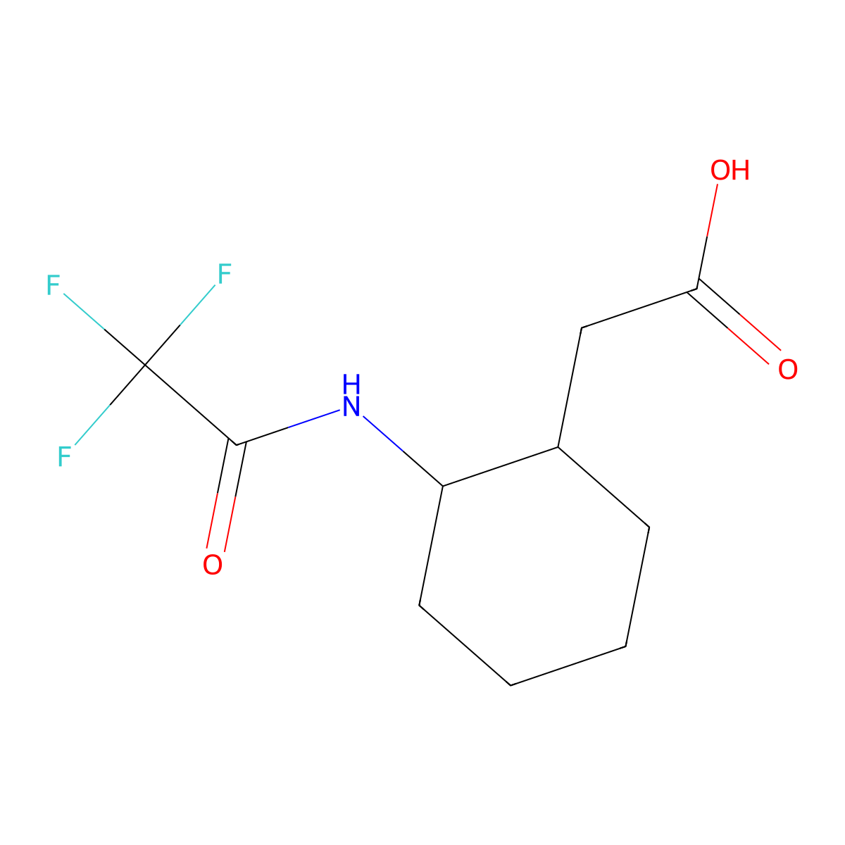 rac-2-[(1R,2R)-2-(trifluoroacetamido)cyclohexyl]acetic acid molecular structure, CAS 1932832-61-5
