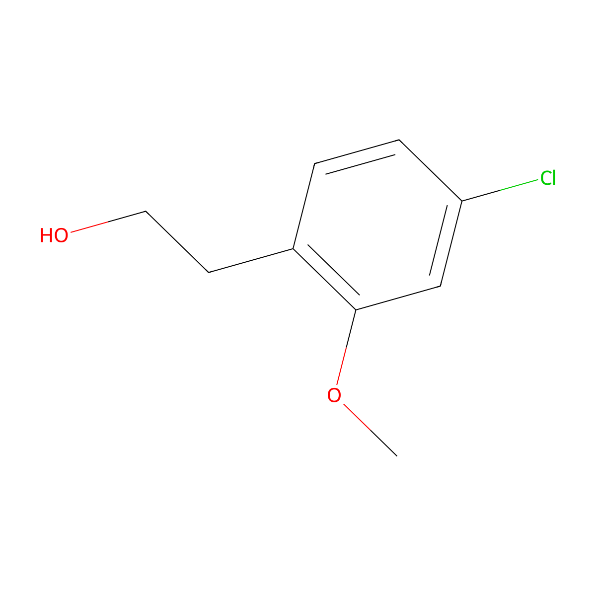 2-(4-Chloro-2-methoxyphenyl)ethan-1-ol molecular structure, CAS 193290-24-3